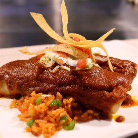 Pork Enchiladas with Mexican Rice